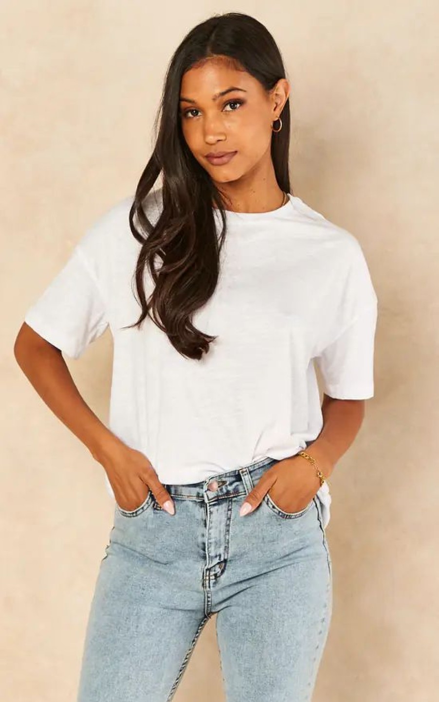 Tops * | Wholesale Noisy May Short Sleeve Oversized T Shirt In White