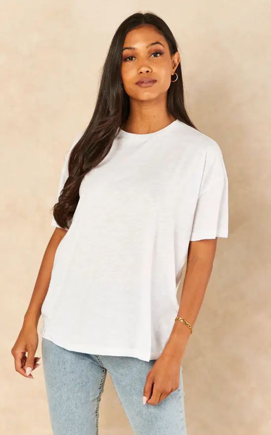 Tops * | Wholesale Noisy May Short Sleeve Oversized T Shirt In White