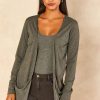 Knitwear * | Flash Sale Aftershock London Boyfriend Jersey Cardigan With Pockets In Charcoal