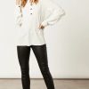 Tops * | Coupon Hoxton Gal Oversized Long Sleeves Top With Button Details In White