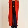 Knitwear * | Flash Sale Oops Fashion Jess Chunky Knitted Open Cardigan In Red