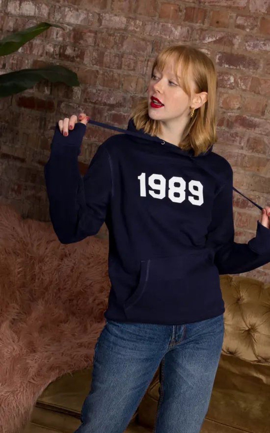 Sweaters & Hoodies * | Budget Rock On Ruby Oversized Navy Hoodie With Personalised Year