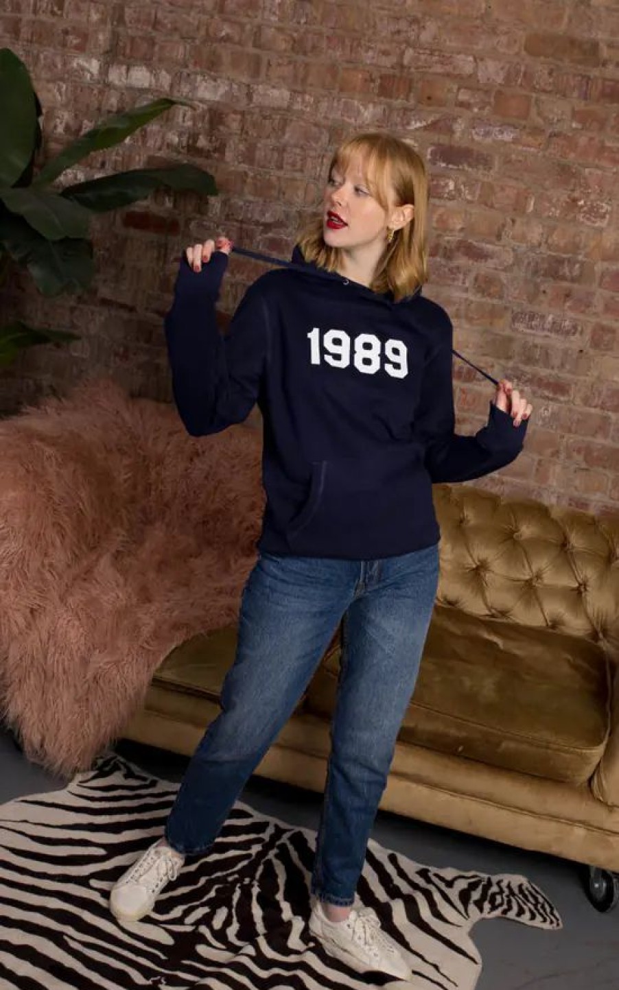 Sweaters & Hoodies * | Budget Rock On Ruby Oversized Navy Hoodie With Personalised Year