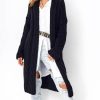 Knitwear * | Cheap Makadamia Black Longline Cable Knit Cardigan