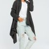 Knitwear * | Deals Moe Graphite Waterfall Long Cardigan