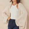 Knitwear * | Cheap Jenerique Oversize Chunky Cardigan In Beige