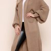 Knitwear * | Wholesale Gigiland Uk Tan Bell Sleeve Oversized Longline Cardigan