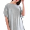 Tops * | Promo Oops Fashion Oversized Basic Jersey T Shirt In Grey