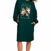 Dresses * | Best Reviews Of Moe Green Relaxed Fit Sweatshirt Dress With Print In The Front