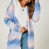 Knitwear * | Deals Fs Collection Blue & Pink Rainbow Midi Cardigan