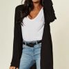 Knitwear * | Cheapest Aftershock London Jersey Waterfall Cardigan In Black