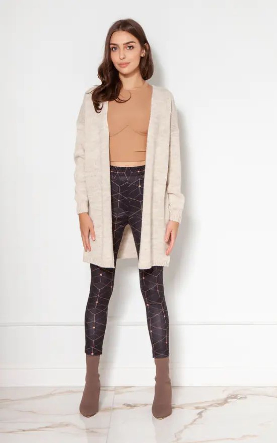 Knitwear * | Cheapest Lanti Lightweight Long Cardigan In Beige