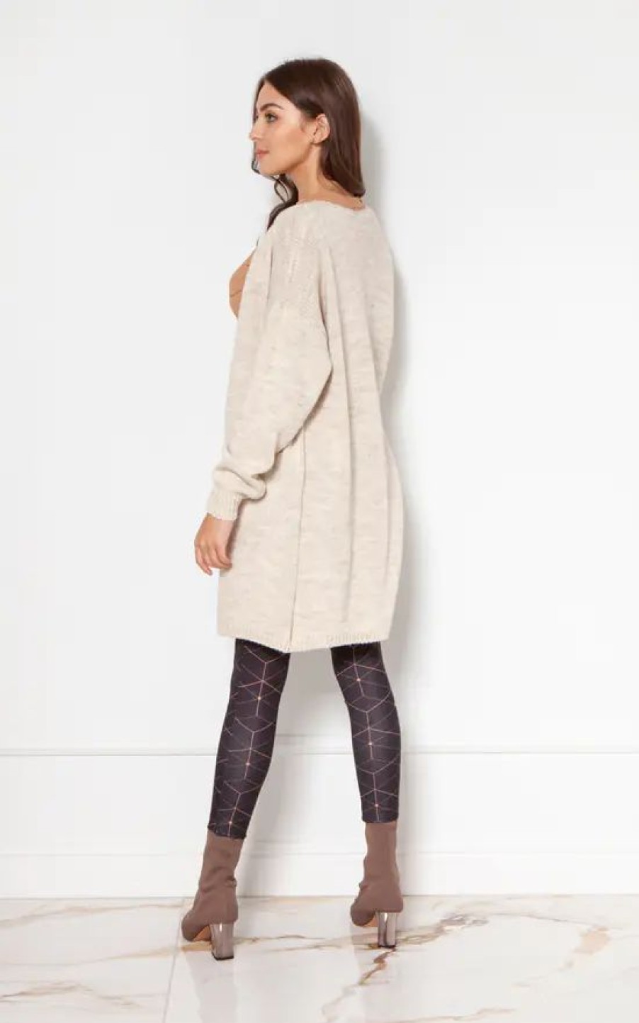 Knitwear * | Cheapest Lanti Lightweight Long Cardigan In Beige