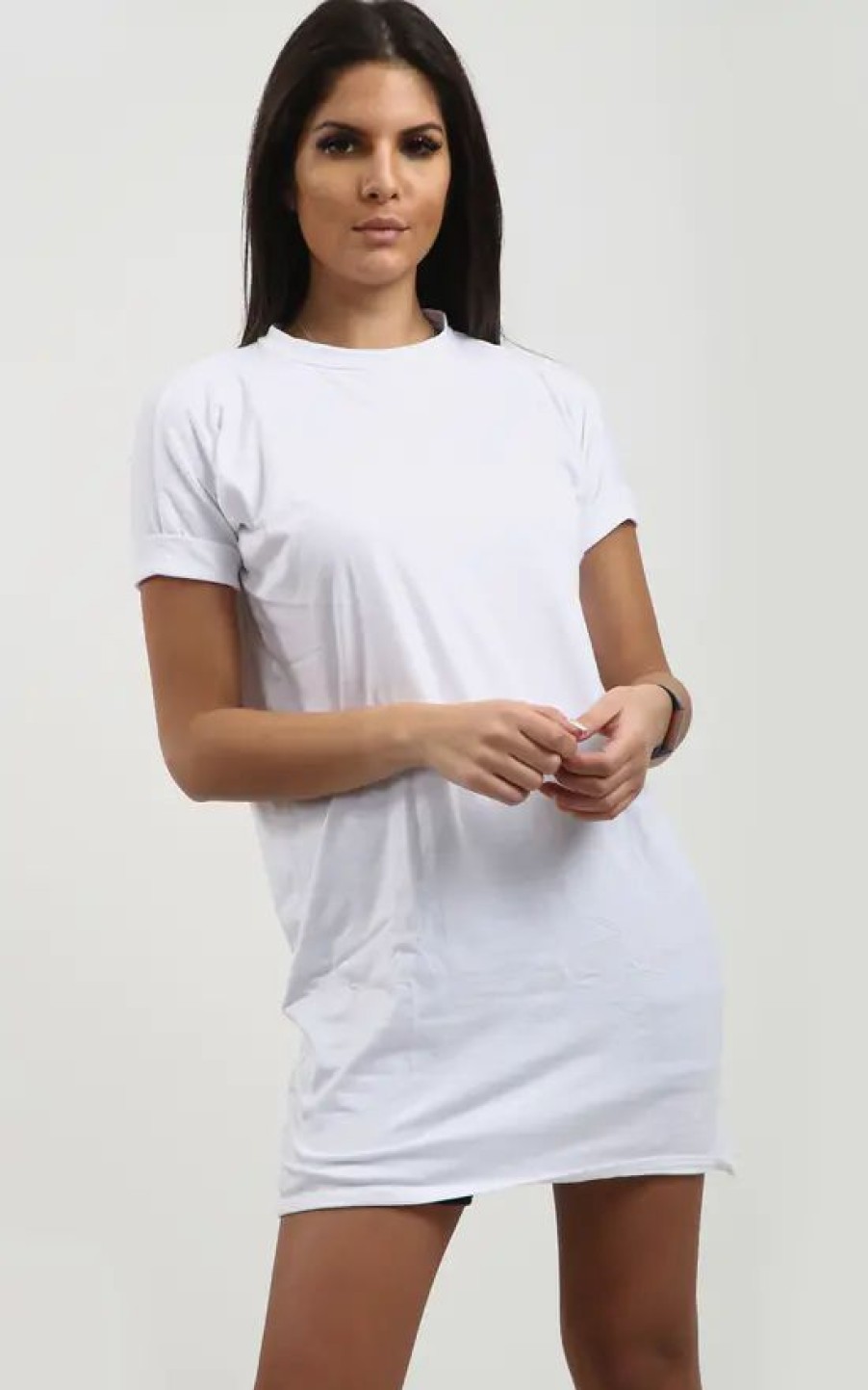 Dresses * | Hot Sale Oops Fashion Rosie Oversized Tshirt Dress In White