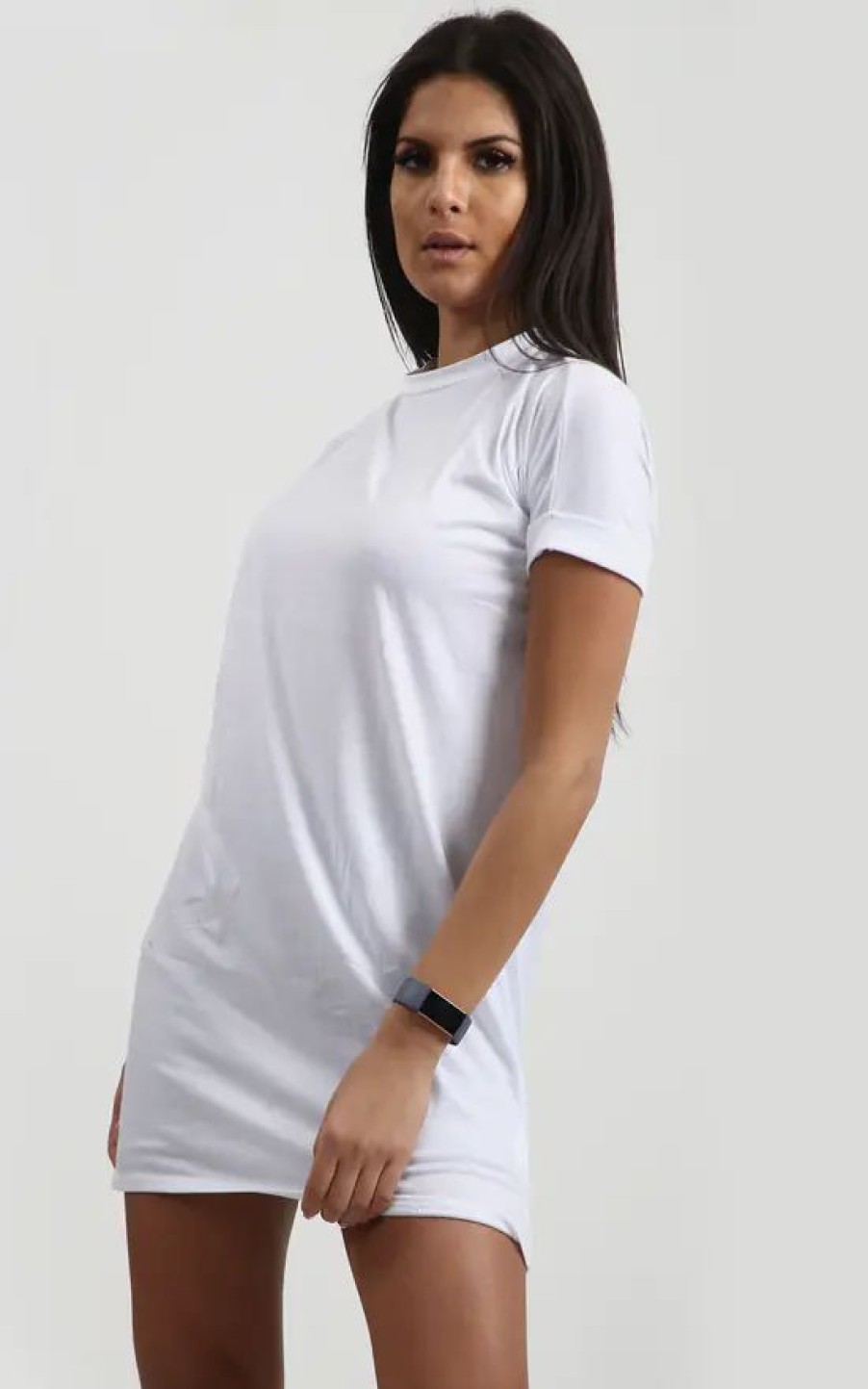 Dresses * | Hot Sale Oops Fashion Rosie Oversized Tshirt Dress In White