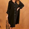 Dresses * | Cheap Bella And Blue Oversized Shirt Dress In Black