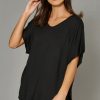 Tops * | Deals Blue Vanilla Aiyla Basic Oversized Tshirt In Black