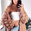 Knitwear * | Cheapest Cy Boutique Knitted Cardigan With Oversized Sleeves In Beige