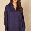 Tops * | Buy Blue Vanilla Ariyah Oversized Shirt In Navy