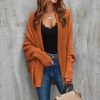 Knitwear * | Top 10 Fs Collection Chunky Pleat Oversized Cardigan In Rusty Orange