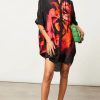 Dresses * | New Religion Oversized Tunic Dress In Large Floral Placement Print