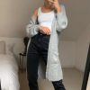 Knitwear * | Flash Sale Slaytwins Lana Knitted Mid Length Cardigan Grey