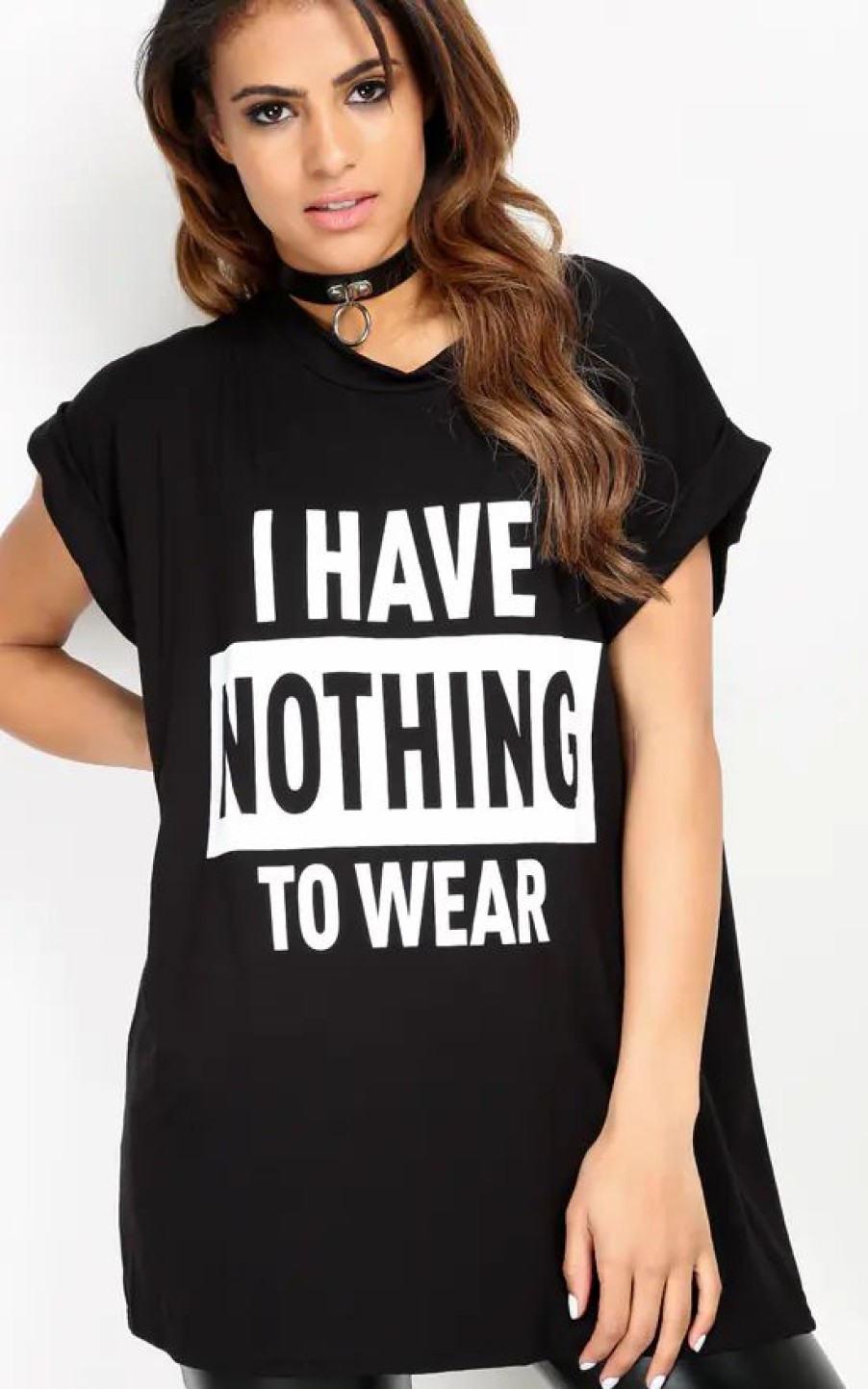 Tops * | Coupon Oops Fashion Oversized Slogan Print T Shirt In Black