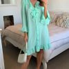 Dresses * | Cheapest Hoxton Gal Oversized Frilled Dress In Mint Green