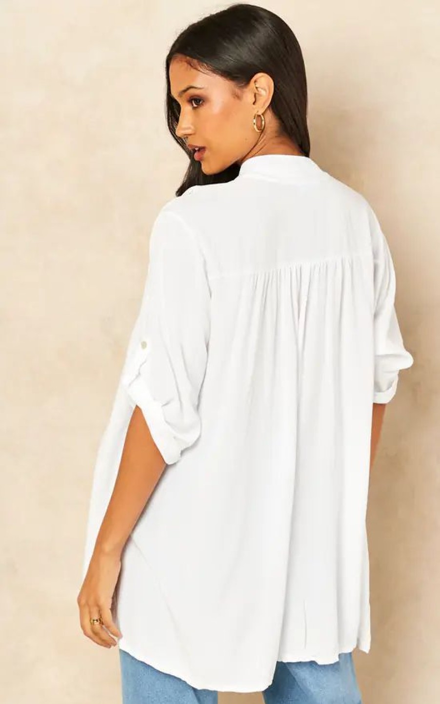 Tops * | Best Pirce Blue Vanilla Taya Plain Oversized Blouse In White