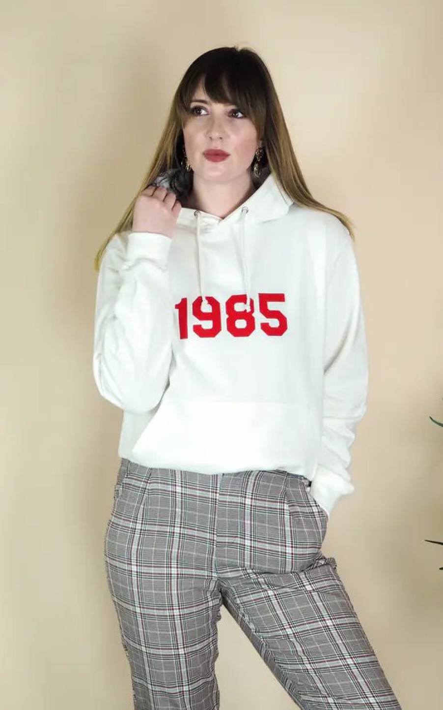 Sweaters & Hoodies * | Best Deal Rock On Ruby Oversized White Hoodie With Personalised Year