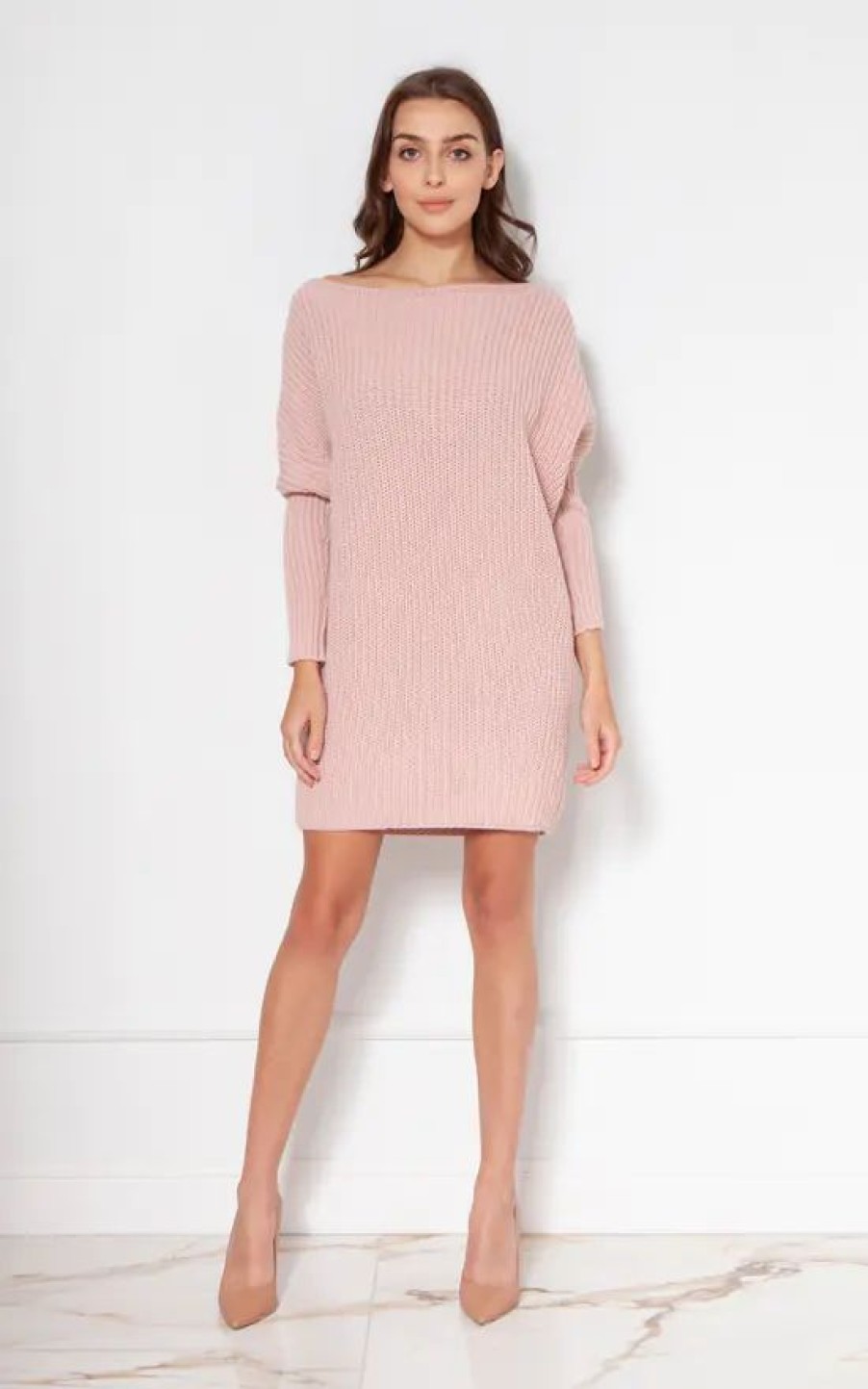 Dresses * | Discount Lanti Oversized Mini Knitted Dress In Pink