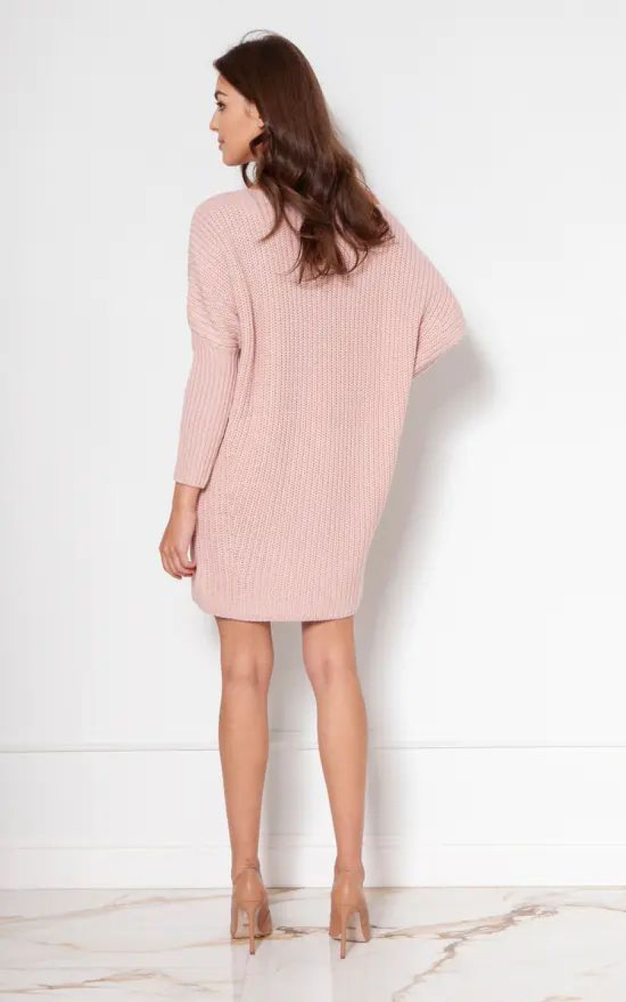 Dresses * | Discount Lanti Oversized Mini Knitted Dress In Pink