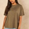 Tops * | Best Reviews Of Noisy May Short Sleeve Oversized T Shirt In Khaki