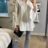 Tops * | Deals Cy Boutique Bell Sleeve Shirt With Ties In White