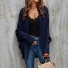 Knitwear * | Discount Fs Collection Chunky Pleat Oversized Cardigan In Navy