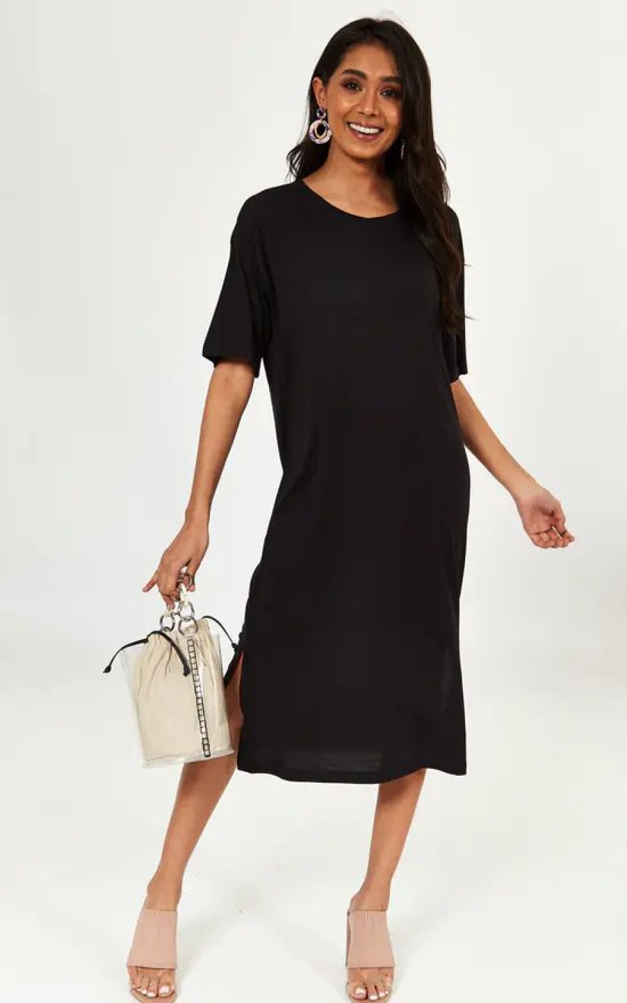 Dresses * | Coupon Noisy May Jersey Midi Dress In Black