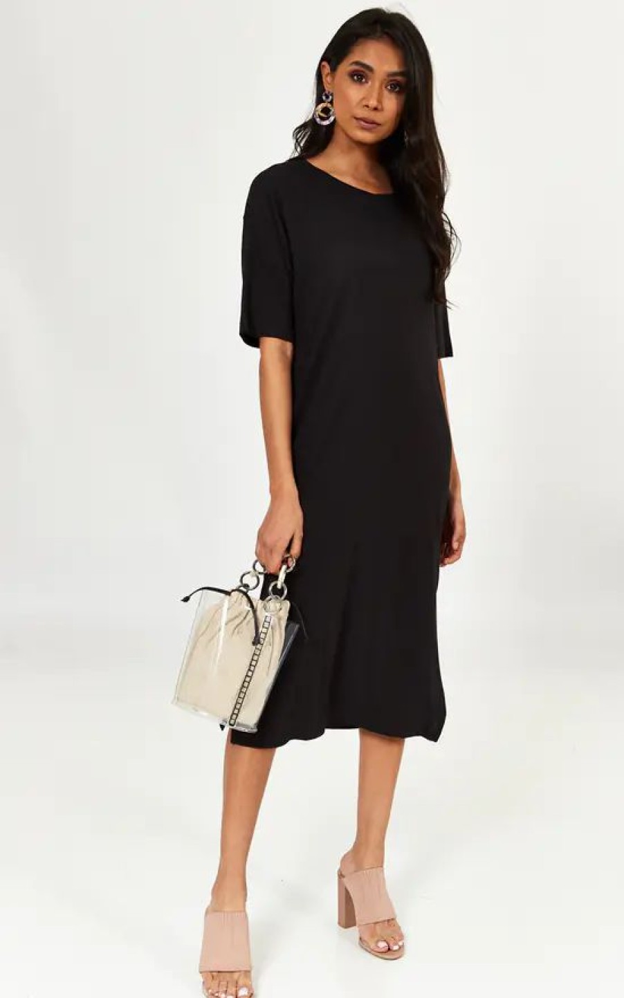 Dresses * | Coupon Noisy May Jersey Midi Dress In Black