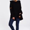 Sweaters & Hoodies * | Outlet Moe Hoodie With Wide Collar In Black