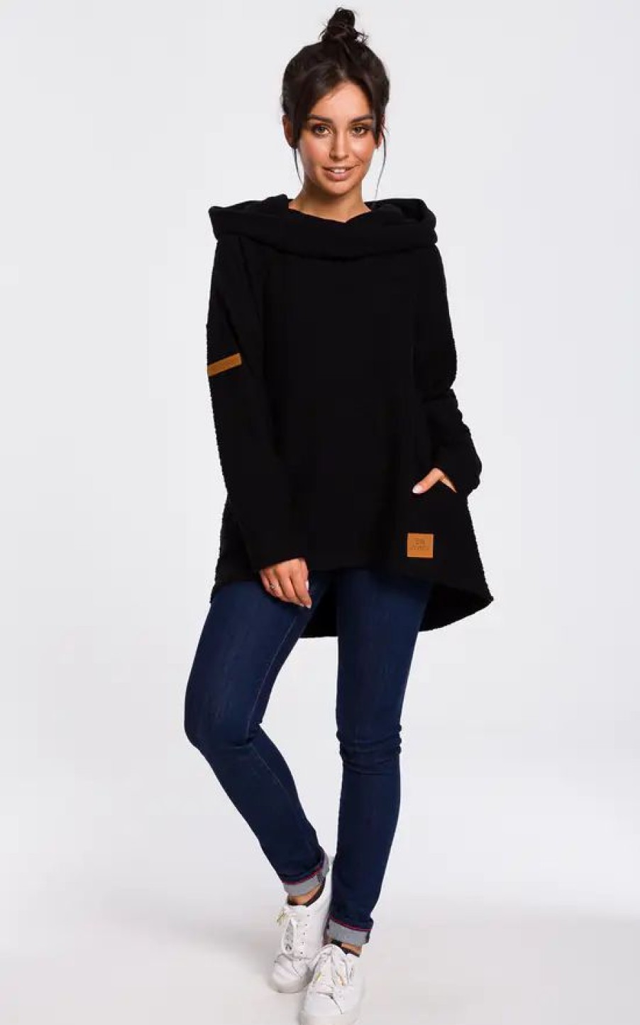 Sweaters & Hoodies * | Outlet Moe Hoodie With Wide Collar In Black