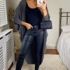 Knitwear * | Best Sale Aftershock London Kimono Cardigan In Charcoal