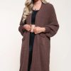 Knitwear * | New Gigiland Uk Brown Bell Sleeve Oversized Longline Cardigan