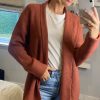 Knitwear * | Best Reviews Of Yumi Knitted Long Cardigan In Rust