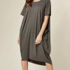 Dresses * | Coupon Aftershock London Oversized Midi Dress With Pockets In Charcoal