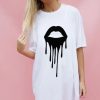 Tops * | Cheapest Sade Farrell Black Drip Lip Tee