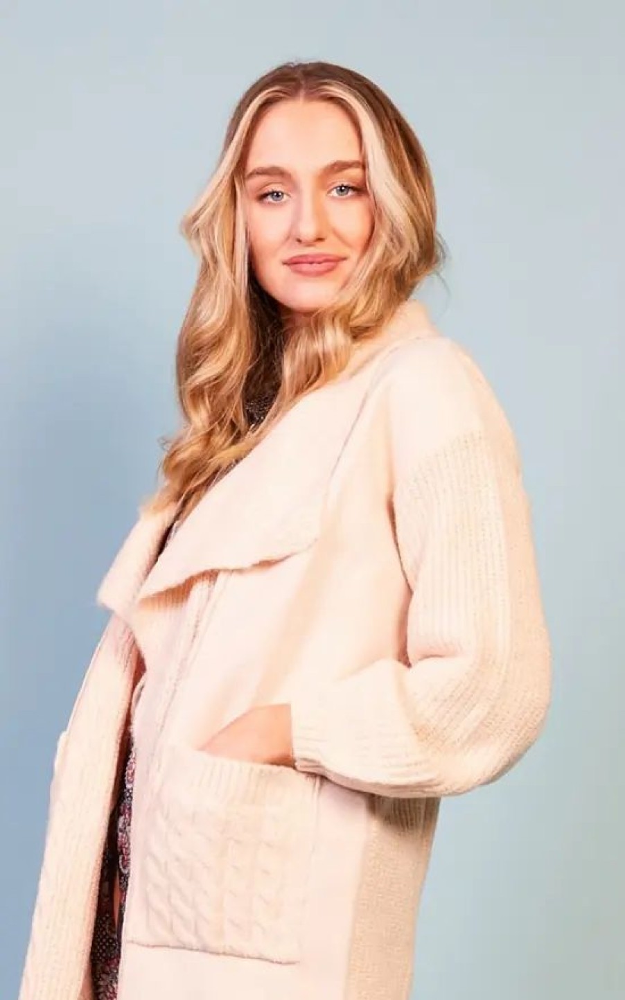 Knitwear * | Cheap Baloot Bianca Beige Cardigan