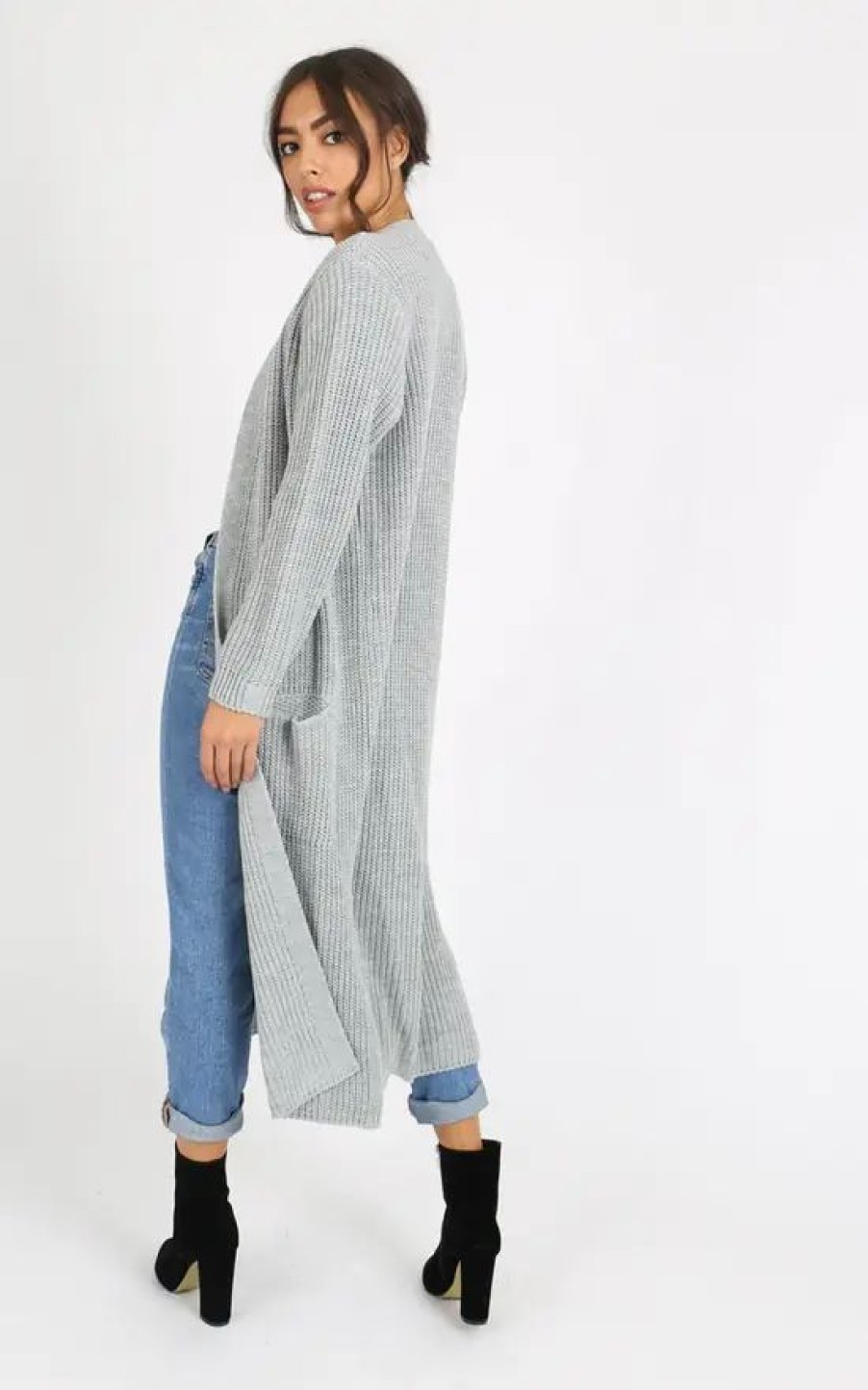 Knitwear * | Promo The Fashion Bible Grey Oversized Cardigan