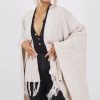 Knitwear * | Cheapest Boutique Store Beige Knitwear Tassels Poncho One Size Fit (10 18)