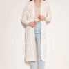 Knitwear * | Best Sale Lanti Long Cardigan With Open Front In Ecru