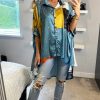 Tops * | Best Reviews Of Cy Boutique Oversized Shirt In Ballet Dance Scarf Print