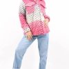 Knitwear * | Budget Boutique Store Pink Multicoloured Chunky Knit Shacket